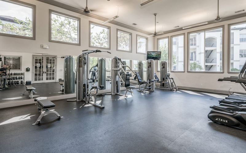 gym with exercise equipment
