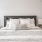 a bed with pillows